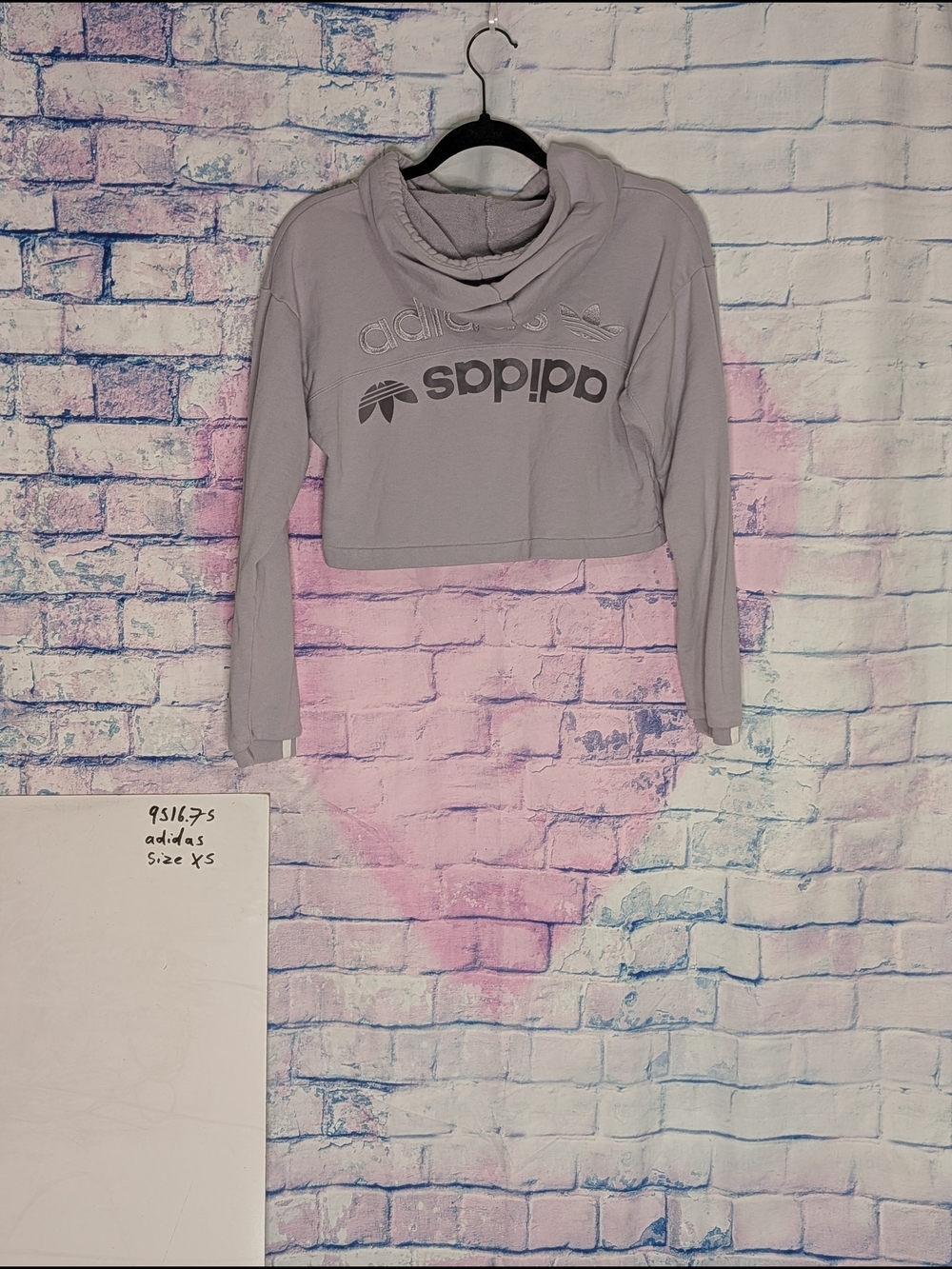 Adidas Cropped Hoodie in Light Lavender